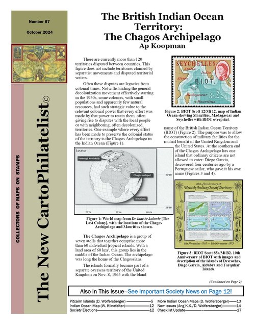 New Carto Philatelist Number 87 October 2024 Cover