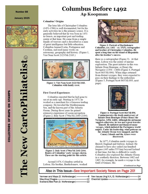 New Carto Philatelist Number 88 January 2025 Cover